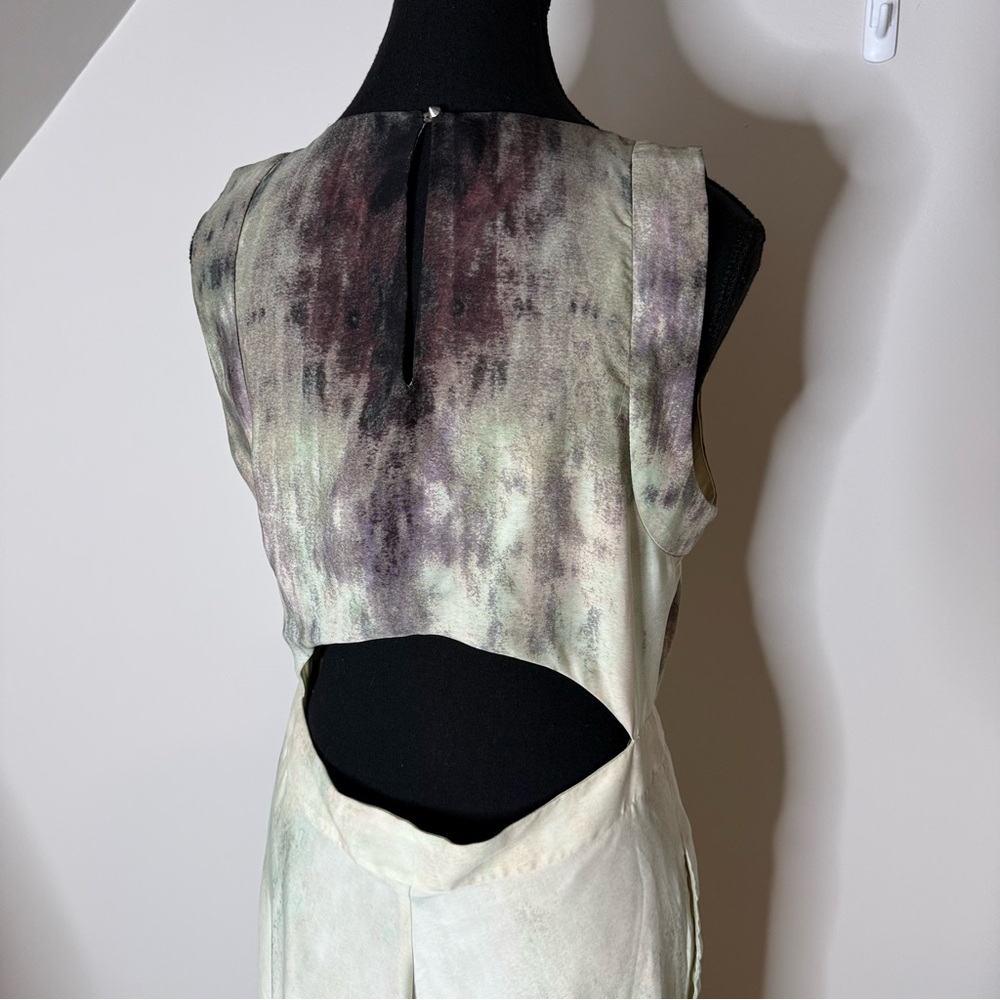 RACHEL ROY Sleeveless Asymmetrical Watercolour Dress Cut Out Zipper Size 10 - Picture 9 of 15